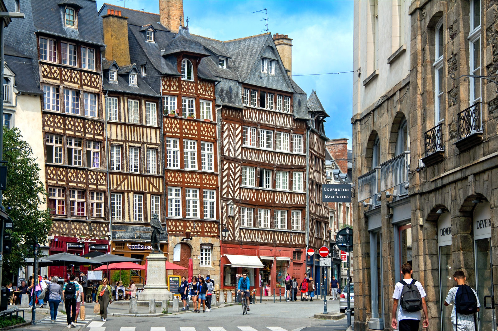 Beautiful colourful historical centre of Rennes