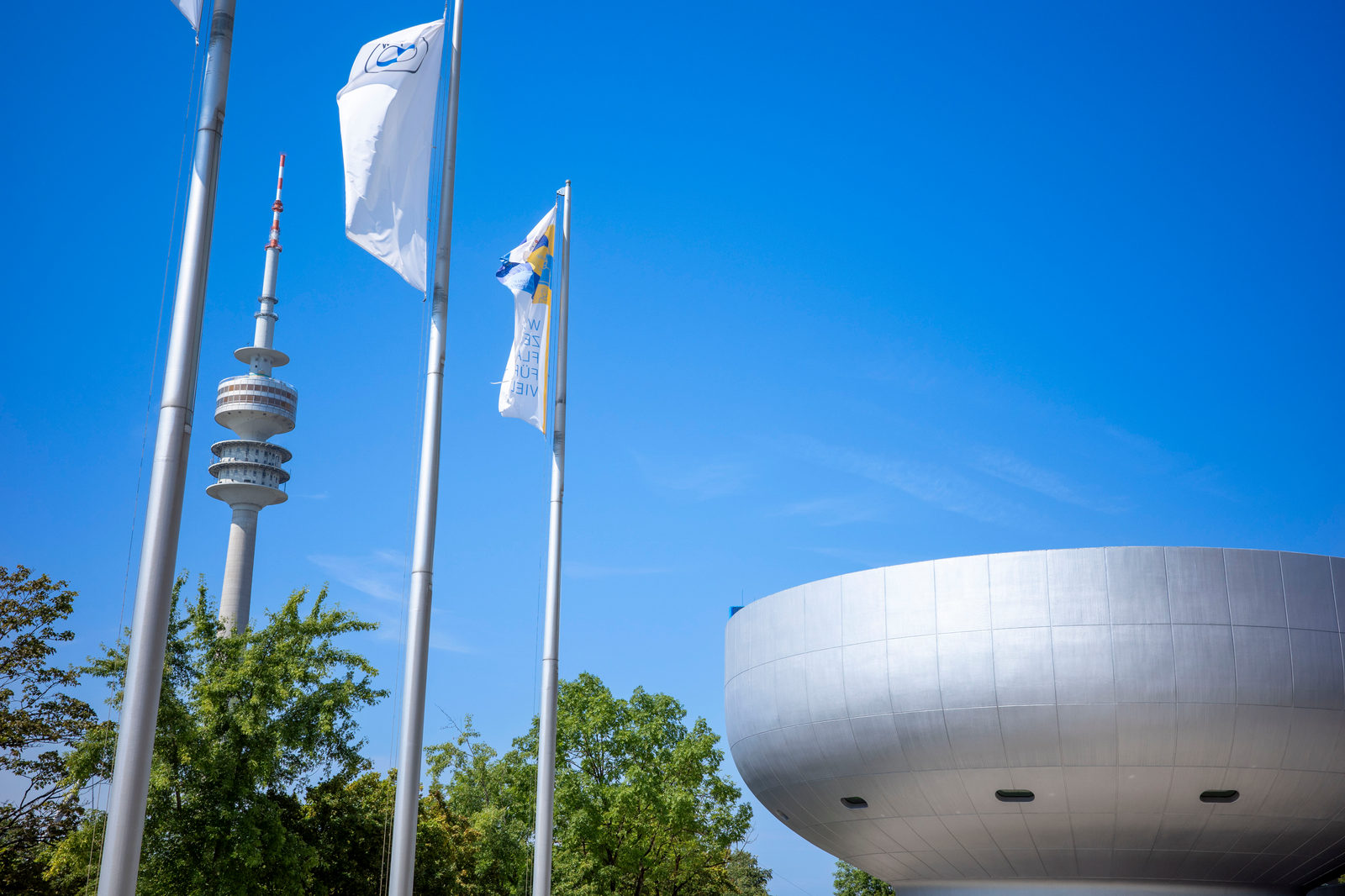 BMW Museum and flags in Munich