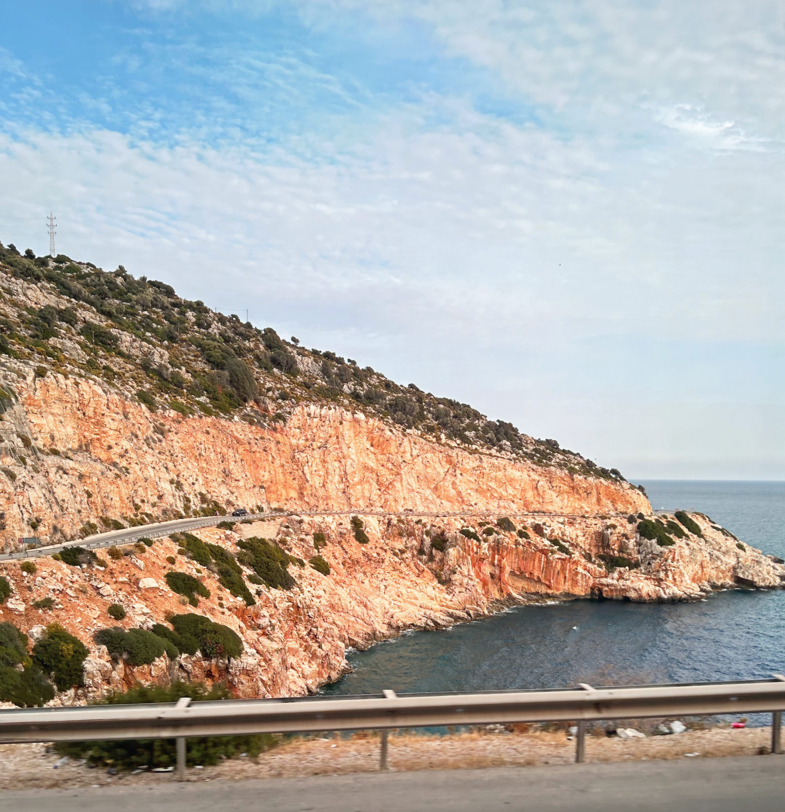 view from the bus from Antalya to Kas