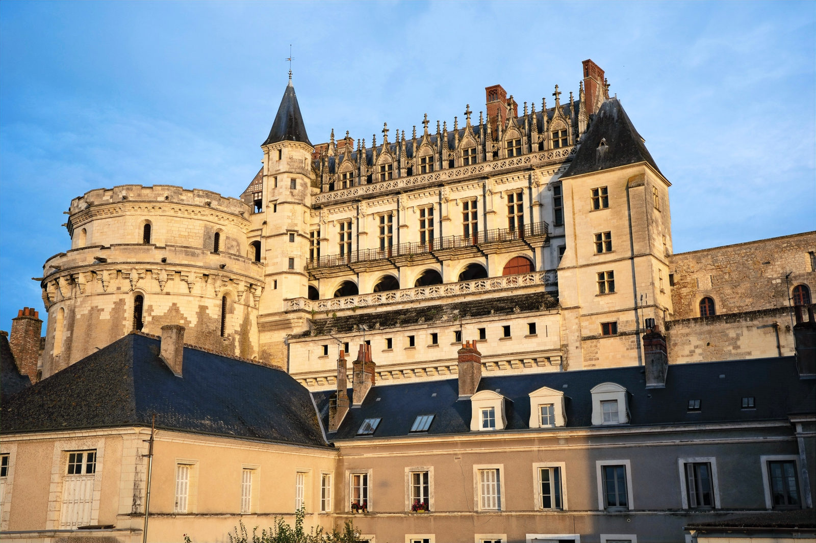 Amazing castle of Amboise under the golden light