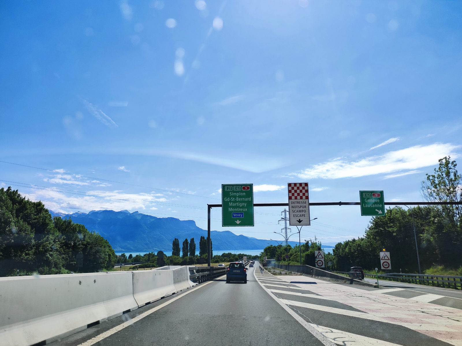 Road in Switzerland toward Martigny and Montreux
